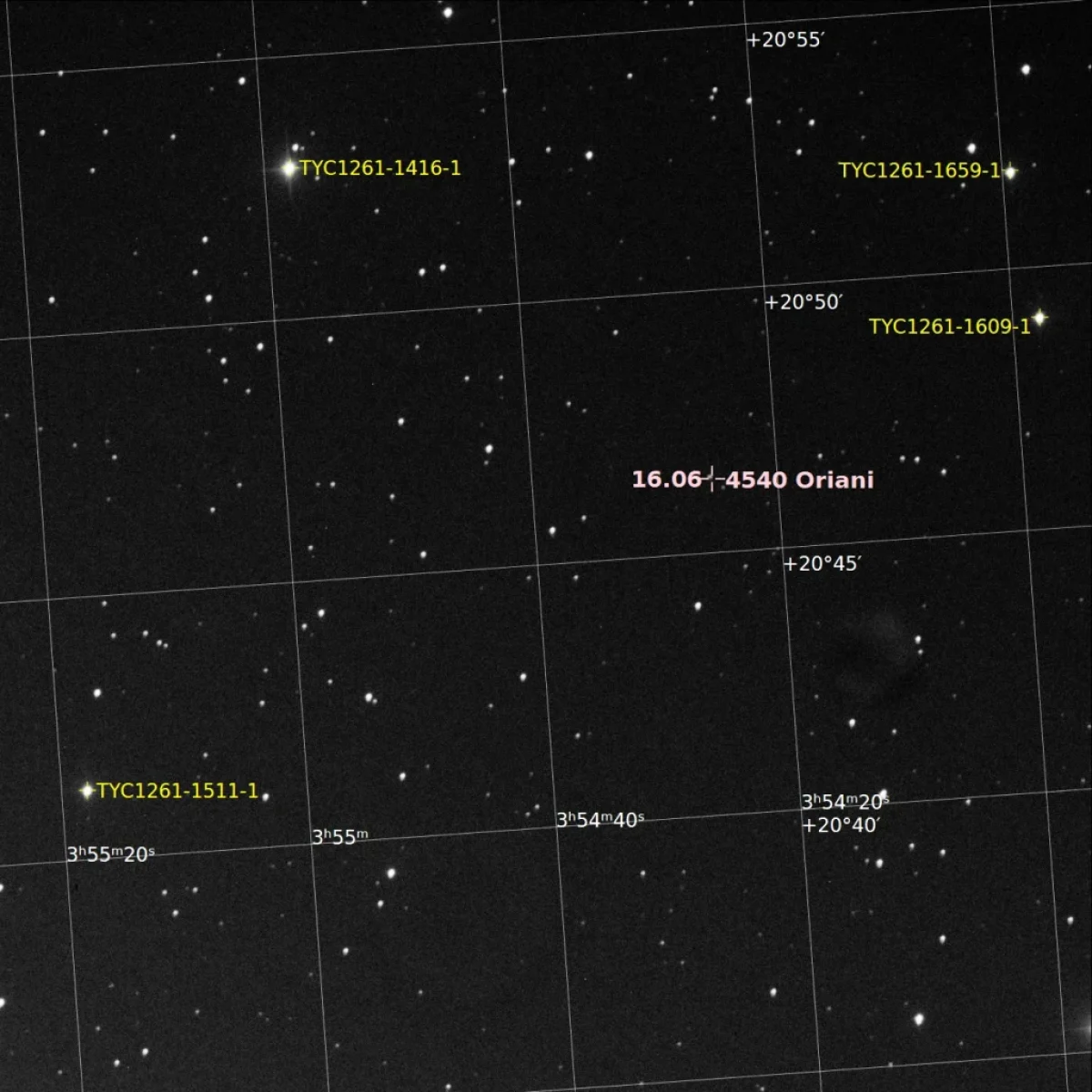The asteroid (4540) Oriani imaged with the BGO Robotic Telescope (2023-12-01) - annotated Scroll the slider to switch between the images of Messier 13 and the galaxy IC 4617 (highlighted in red) with and without annotations.