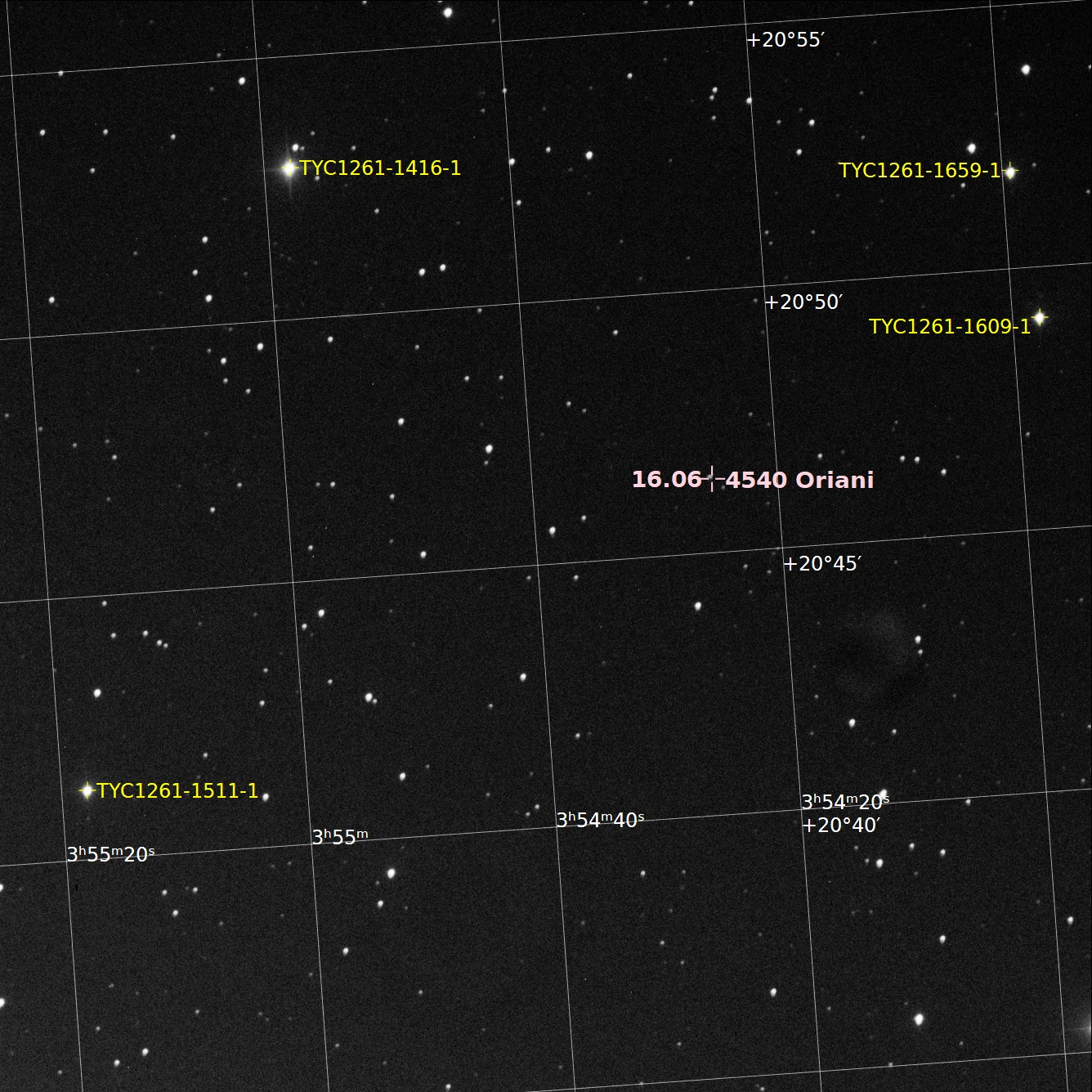 The asteroid (4540) Oriani imaged with the BGO Robotic Telescope (2023-12-01) - annotated The asteroid (4540) Oriani imaged with the BGO Robotic Telescope (2023-12-01) - annotated