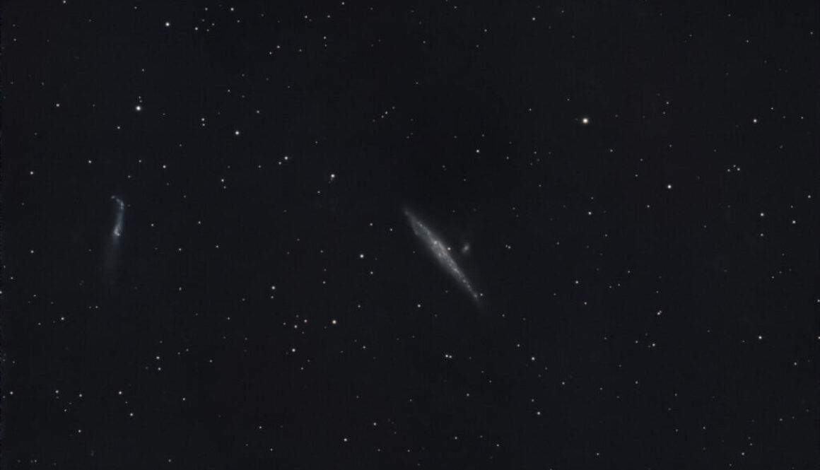 The Whale Galaxy (NGC 4631) and the Hockey Stick Galaxy (NGC 4656 and NGC 4657)
